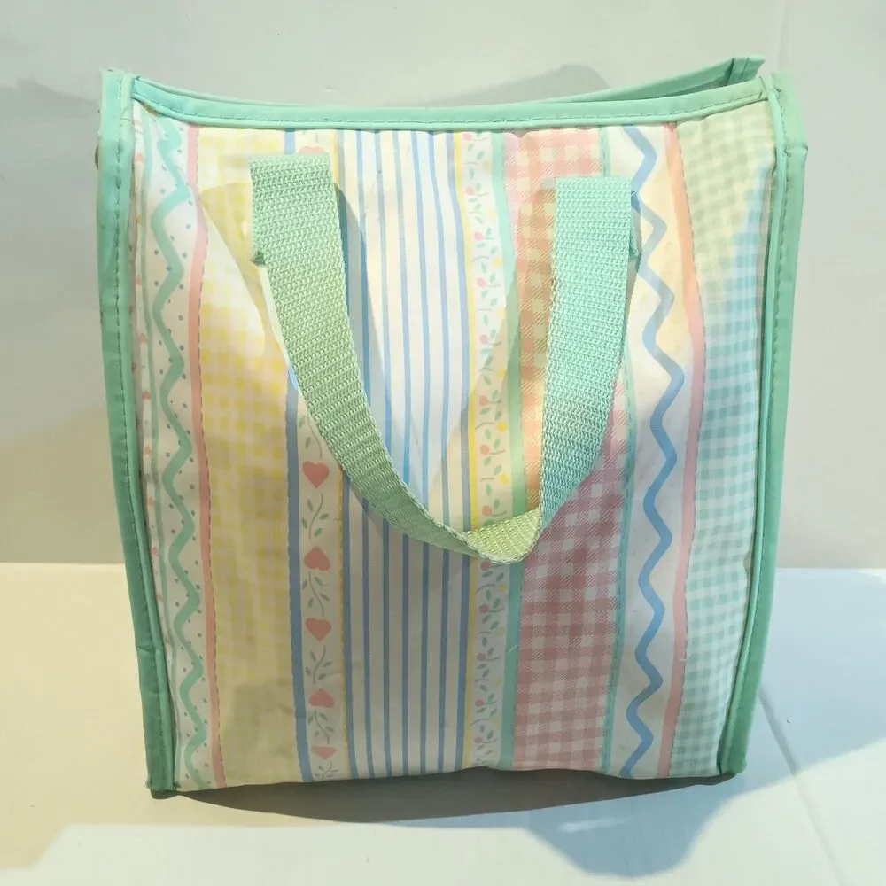Vintage Baby Boom Pastel Toys Vinyl Diaper Bag Tote-90s-Still In Diapers